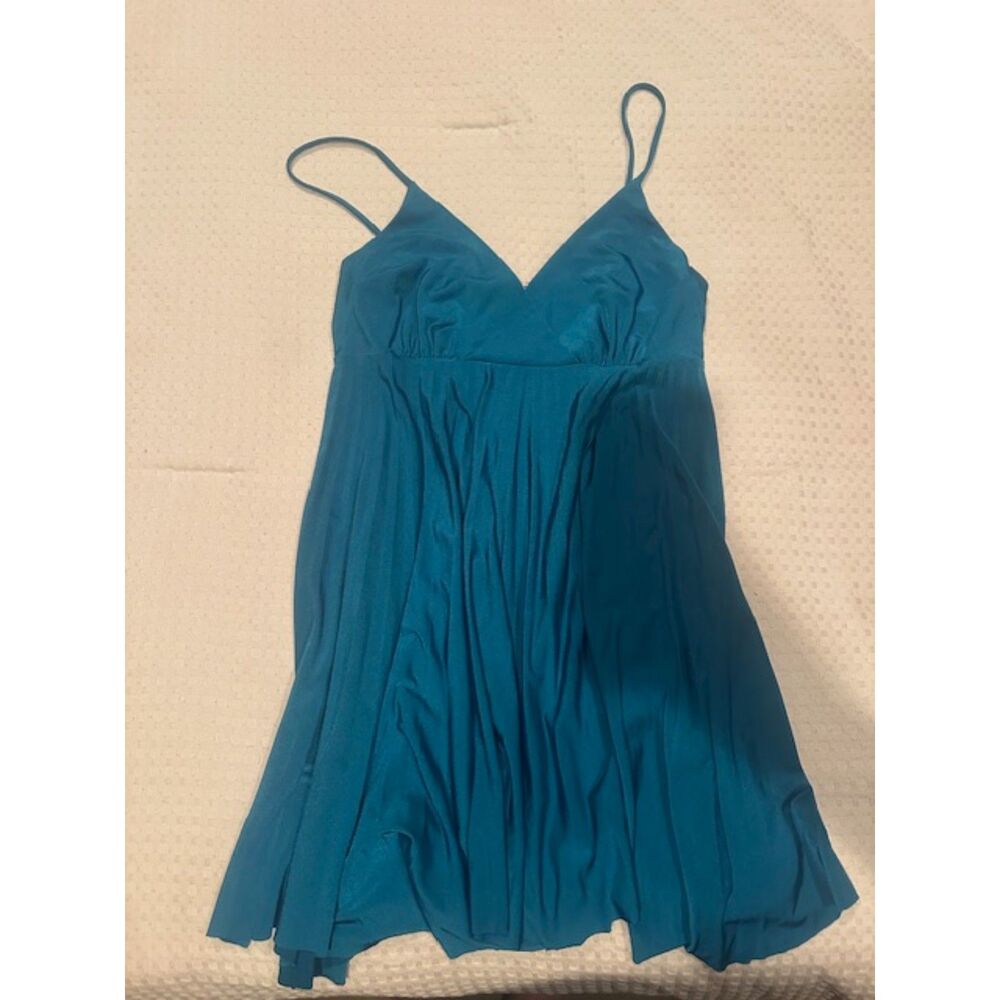 Rue21 Teal Blue Spaghetti Strap Babydoll Tank Top Women's Flowy Tunic Cami